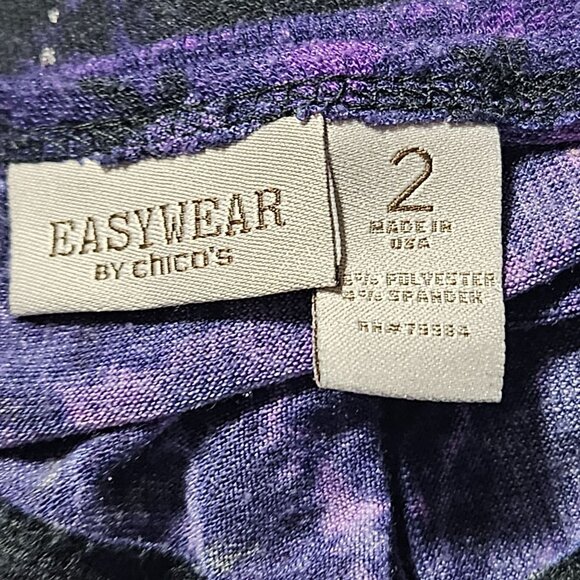 Vintage Chicos Purple Paisley 3 Piece Outfit Size Tank Top Cardigan Pants - Picture 10 of 10